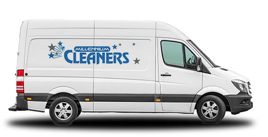 photo of millennium cleaners delivery truck