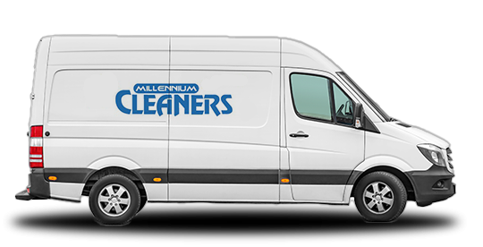 photo of millennium cleaners delivery truck